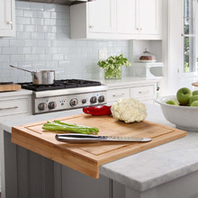 Gourmet Kitchen Bamboo Cutting Board with Counter Edge