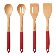 4 Piece Beech Wood Kitchen Utensil Set