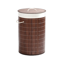 Round Bamboo Folding Laundry Hamper