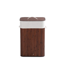 Tall Rectangular Bamboo Folding Laundry Hamper