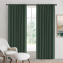 Lynden Faux Linen Blockout Concealed Tab Top Curtains (Set of 2)