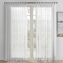 Georgia White Sheer Tab Top Curtains (Set of 2)