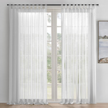 Georgia White Sheer Tab Top Curtains (Set of 2)