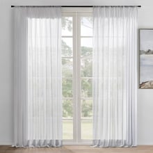 Georgia White Sheer Rod Pocket Curtains (Set of 2)