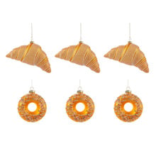 6 Piece Santi Donut & Croissant Hanging Ornament Set