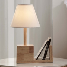 Bookend Rubberwood Table Lamp