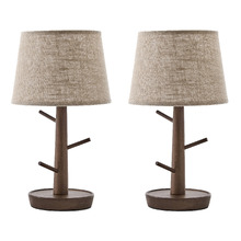 Marilyn Rubberwood Table Lamp (Set of 2)