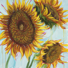 Sunflower Love I Wrapped Canvas Painting Print