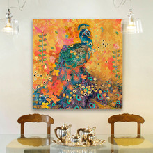 Afrikarma Peacock Art Print on Canvas