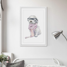 Parisian Dog Framed Painting Print