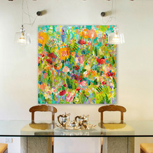 Colourful Garden Wrapped Canvas Painting Print