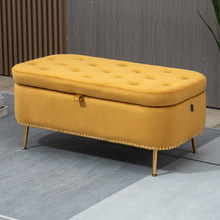 Gilliam Velvet Storage Ottoman Bench