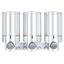 Satin Silver Aviva 300ml Triple Soap Dispenser