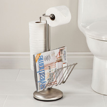 Quinn Toilet Roll Holder with Magazine Rack