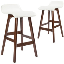 65cm White Ivana Faux Leather Barstools (Set of 2)