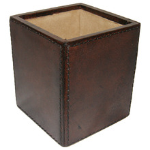 Dark Leather Pen Holder