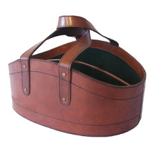 Tan Leather Wine Basket