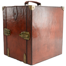 Tan Leather 6 Bottle Wine Holder