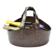 Genuine Leather Wine Basket