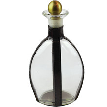 Dark Leather & Glass Decanter