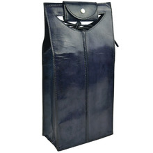 Blue Novellino Leather Double Wine Carrier