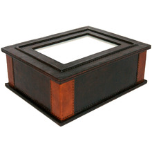 Dark Brown Pocher Leather Memory Box