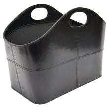 Leather Magazine Basket