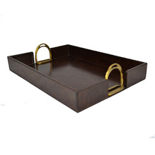 Buffalo Leather Tray with Stirrup
