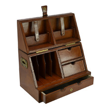 Tan Leather Stationery Box