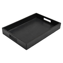 Black 44cm Buffalo Leather Tray
