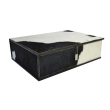 Black & White Pancho Leather Document Box