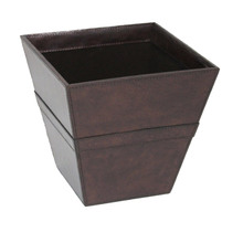 Leather Angled Bin