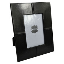 Black 4 x 6" Leather Thread Photo Frame