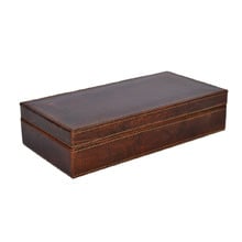 Dark Leather Office Pin Holder