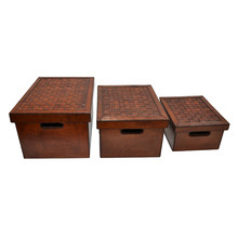 3 Piece Leather Box Set