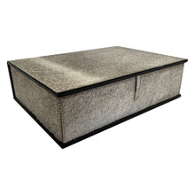 Grey Leather Document Box