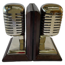 Equestrian Retro Mic Bookends (Set of 2)