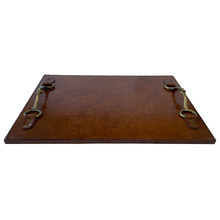 Tan Equestrian Genuine Leather Tray with Horse Bit