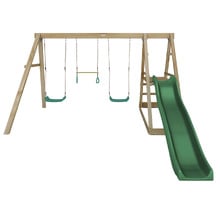 Winston 4-Station Wooden Swing Set with Slide