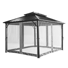 2.8m Athena Steel Gazebo with Mosquito Nets & Curtains
