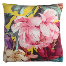 Peony Square Velvet Cushion