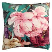 Peony Square Velvet Cushion