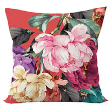 Peony Square Velvet Cushion