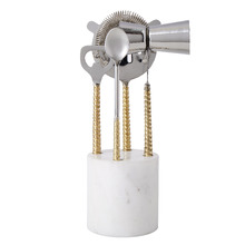 5 Piece Paolo Marble & Stainless Steel Bar Tool Set