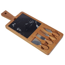 5 Piece Acacia Wood Cheese Board & Knife Set