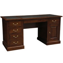 Faux Leather-Top Office Desk