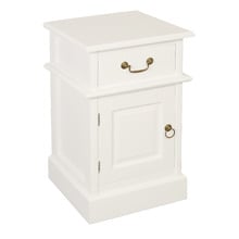 White Bedside 1 Door 1 Drawer Table