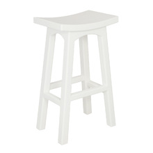 77cm White Wooden Barstool