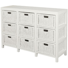 9 Drawer Rattan Cabinet