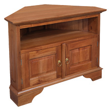 90cm Jacinta California Mahogany Wood Corner TV Stand